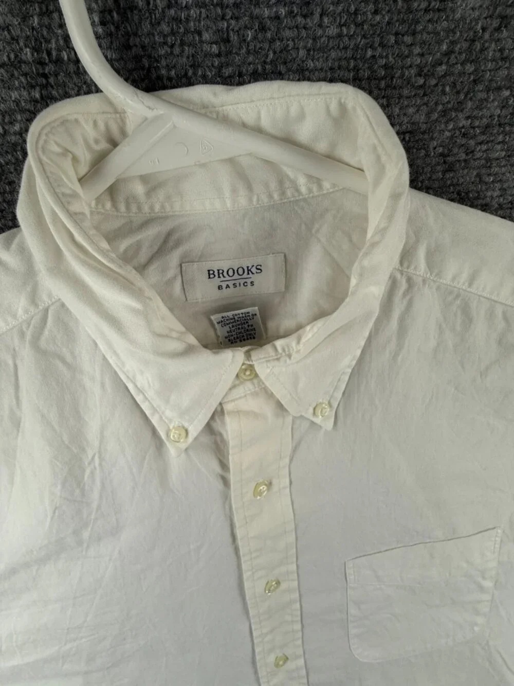 Brooks Brothers Basics White Long Sleeve Button Up Shirt 16 32 Cotton Woven Men